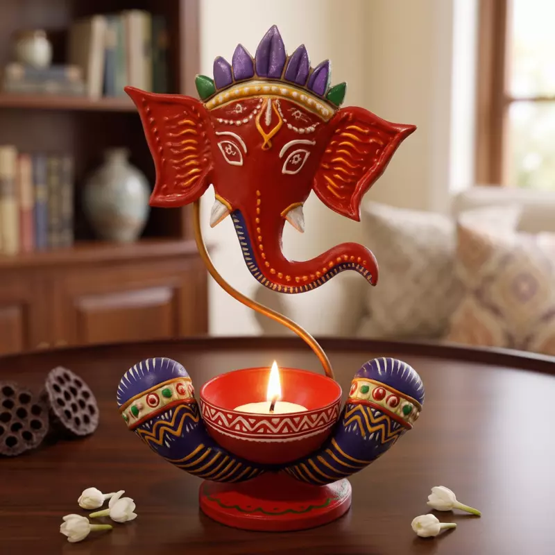 Ganesha T-Light Red Nu