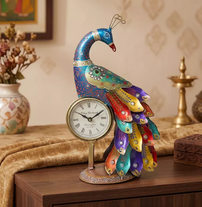 Peacock Tbl Clk 495