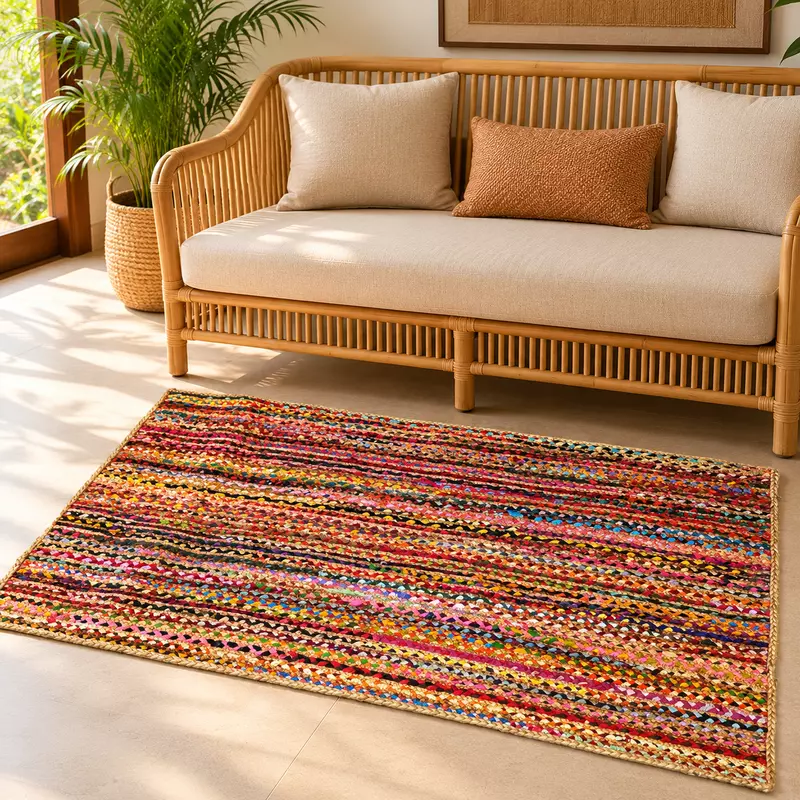 Rug Jute Chindi 3x5 St Lines