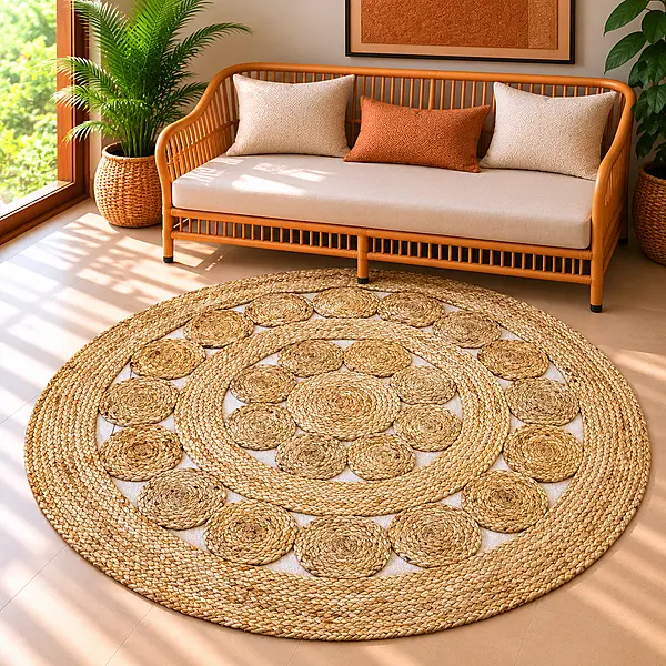 Rug Jute Rnd.4 Ft Altrnate Rnds