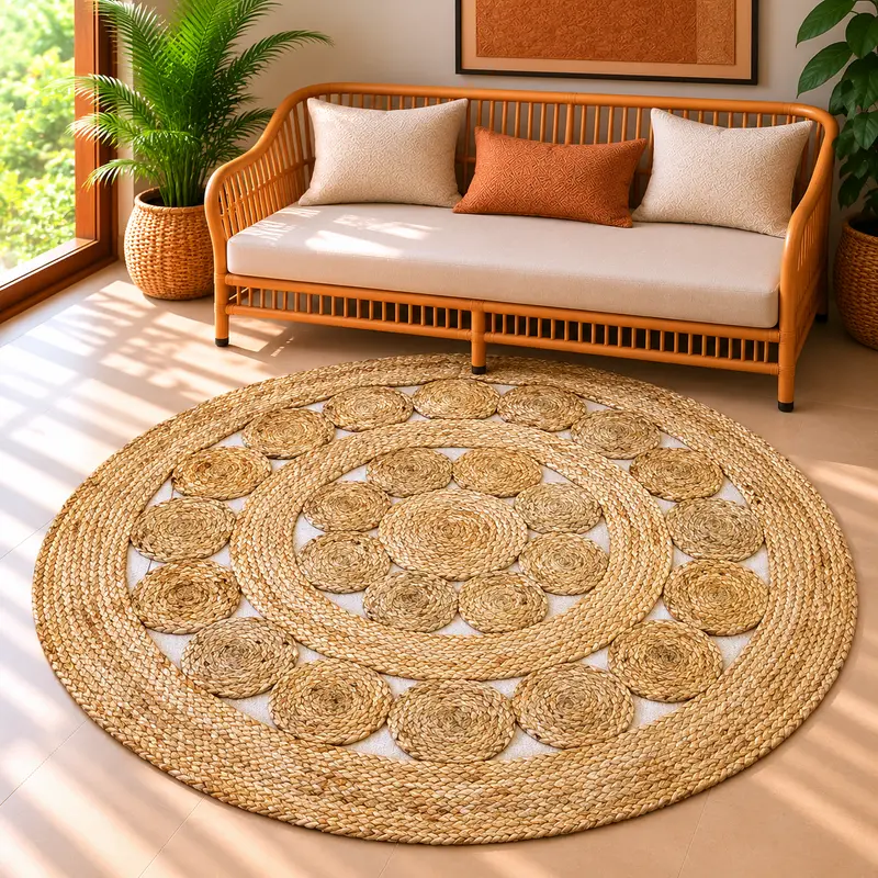 Rug Jute Rnd.4 Ft Altrnate Rnds