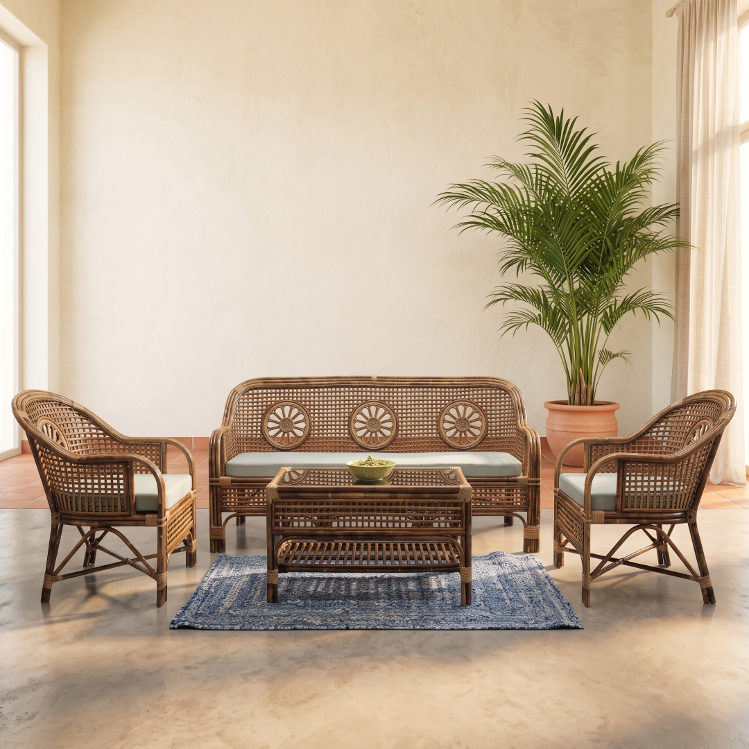 Sofa 3+1+1 w/o Table Phool Patti