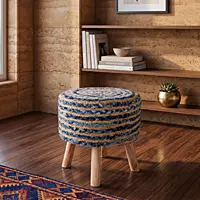 Stool Jute Denim 30x30x50