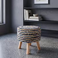 Stool Jute Denim 30x30x50
